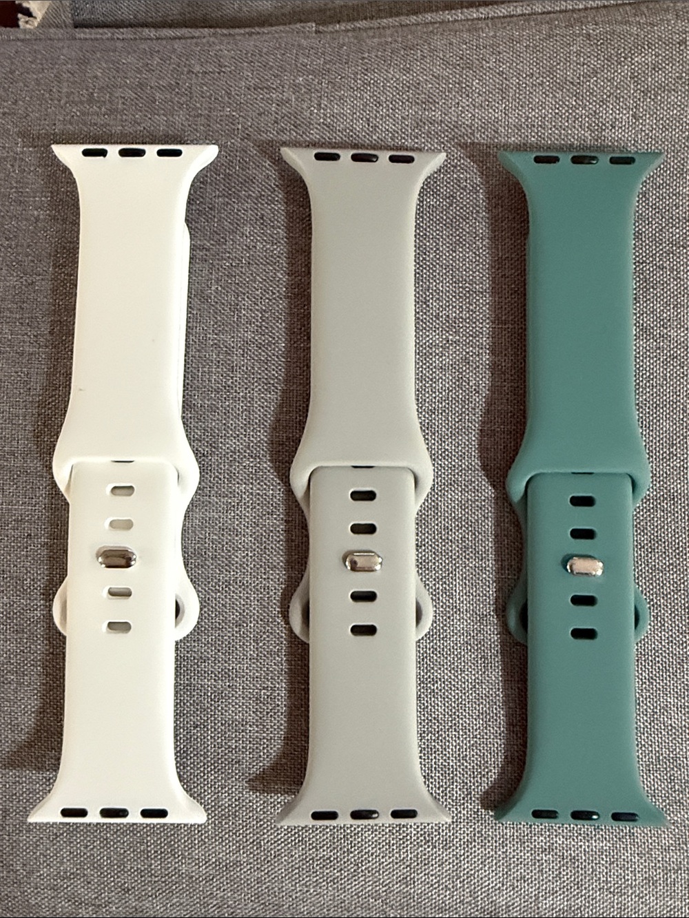 Silicone Replacement Watch Bands - White, Light Gray, Teal 40-42mm